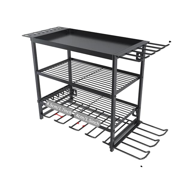 Værktøjsopbevaringsreol, Vertikal Organizer, Inkluderer Pegboard,sort