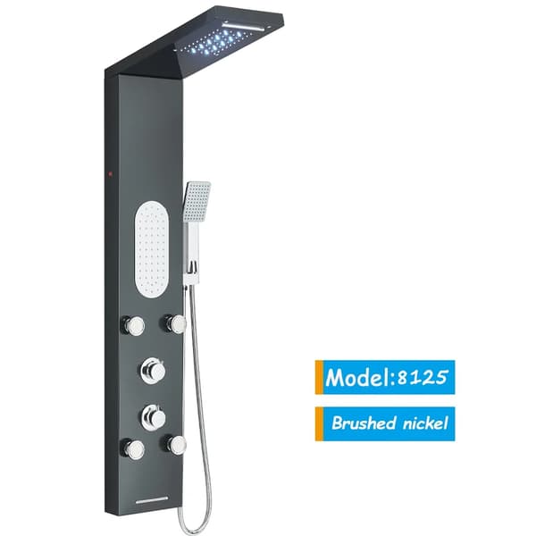 Brusesystem, LED-lys, massagebruser,8125 Sort
