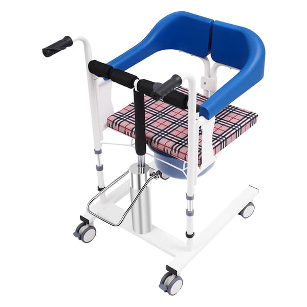 Hydraulisk patientlyft, justerbar höjd, universella hjul,Blå