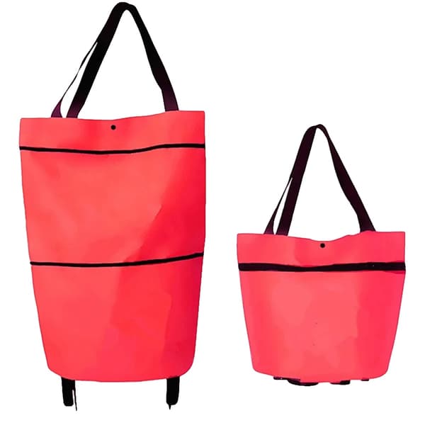 Shoppingvagn, Fällbar Design, Multifunktionell Användning,röd