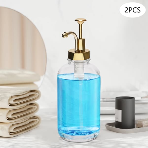 Glas Sirapsdispenser, Rostfritt Stål, Läcksäker Design,Guld