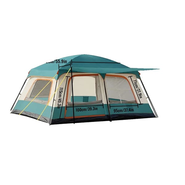 Campingtält, Två Sovrum, Väderbeständig Design,Grön