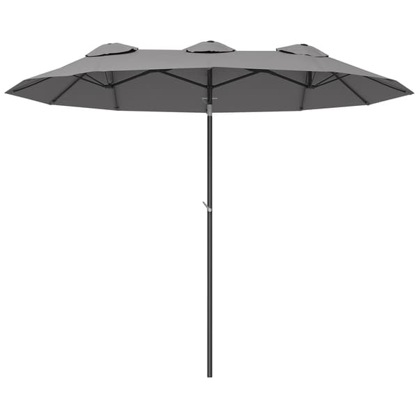 Dobbelt Parasol, 45° Tilt, Holdbart Stof,GRÅ