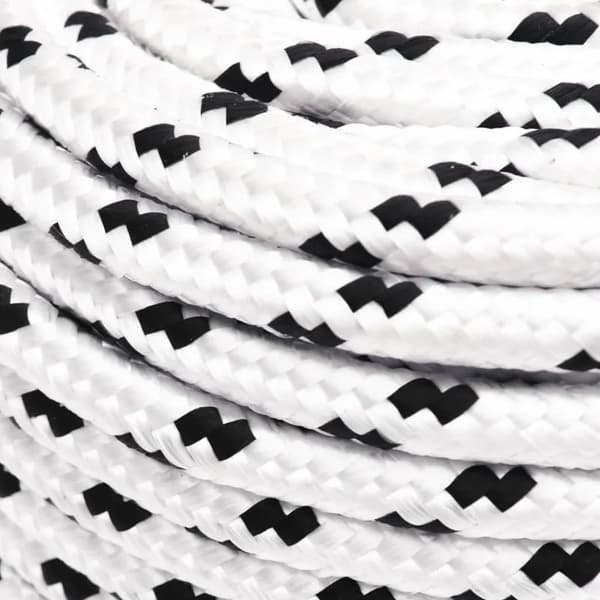 Marint Rep, Hållbar Flätad Polyester, Hög Draghållfasthet,VIT