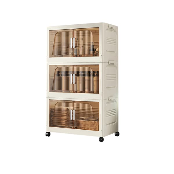 Opbevaringsskab, Multifunktionelt, Stabelbart Design,3 lag