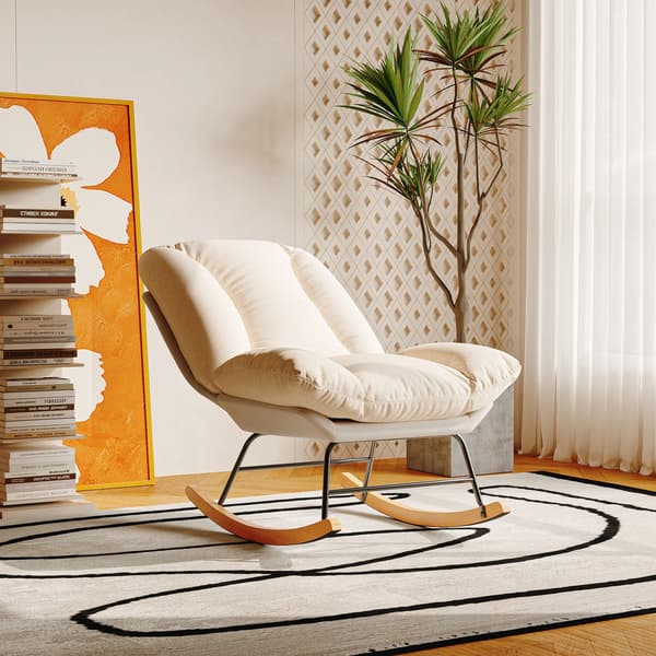 Gungstol, Polstrad Sits, Justerbar Luta,Beige