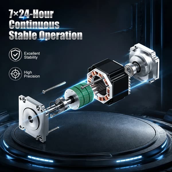 Stepper Motor, Høj Moment, 1m Kabel,sort