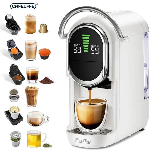 Kaffemaskin, Multi-Brew Kompatibilitet, 19 Bar Tryck,EU-a, Vit