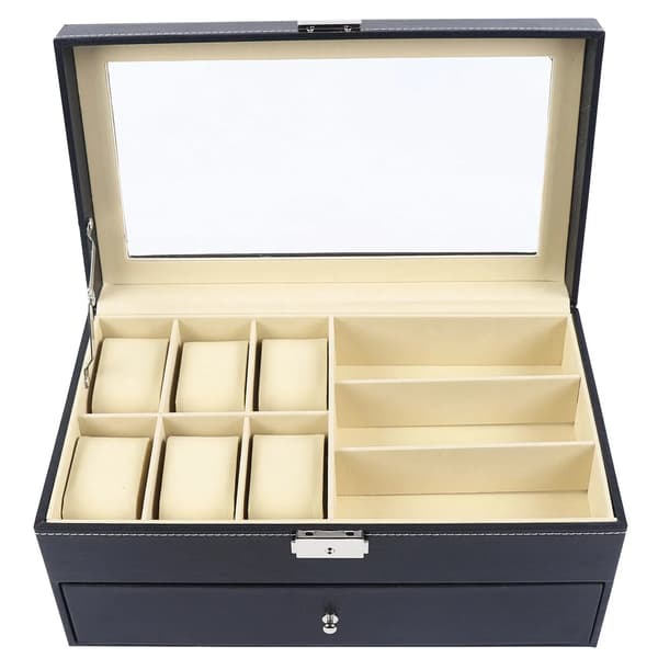 Smykkeorganisator, Holdbart materiale, Multi-kompartment design,Sort