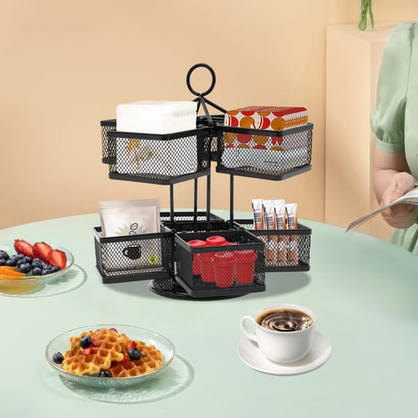 Teebag Organizer, 2 niveauer, 360° roterende design,sort