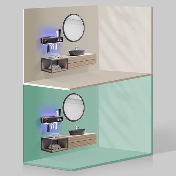 Tandbørsteholder, UV-sterilisering, Automatisk tørring,sort