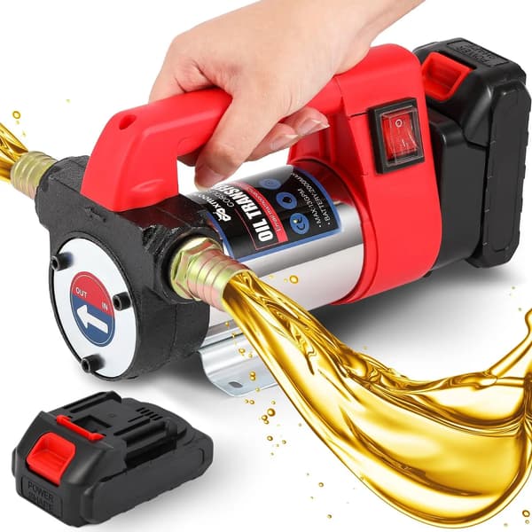 Bränsleöverföringspump, Sladdlös drift, Hög flödeshastighet,Med 1×Batteri