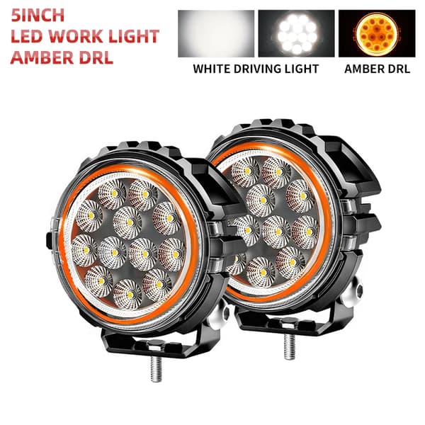 Arbejdslampe, Flomlys/Spotlys, Høj Lysudbytte,2PC 5tommer Rund