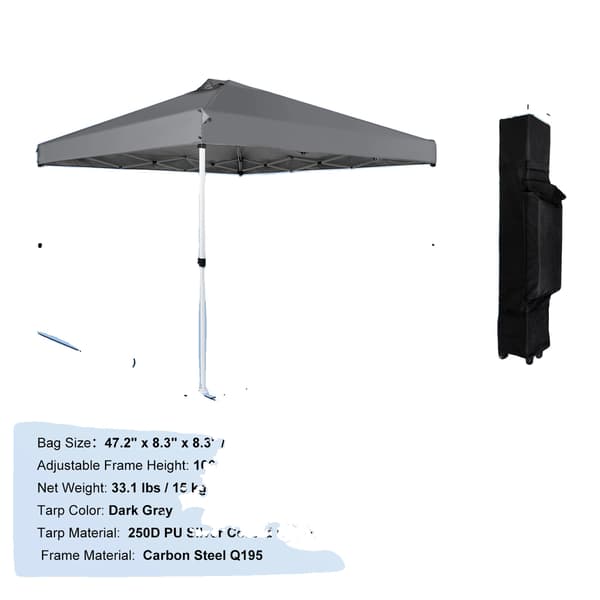 Pop Up Tält, Vattentät Konstruktion, UV-Skydd,10x10ft Grå
