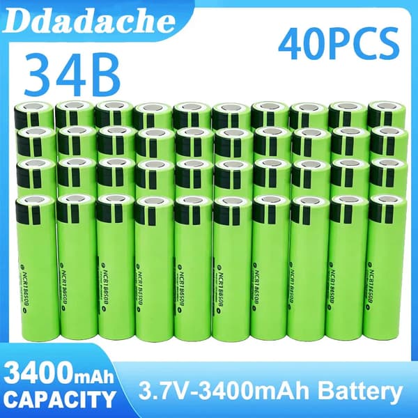 Litiumjonbatteri, 3400mAh, 3.7V, 34B-3400mah-40st