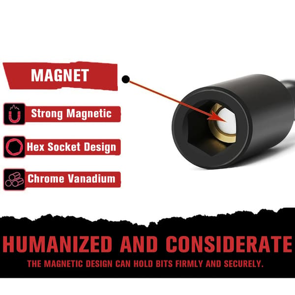 Bitförlängningshållare, Stark Magnet, Universell Kompatibilitet,6st