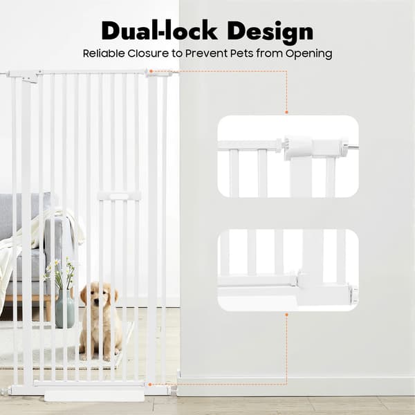 Sikkerhedsgitter, Justerbar Bredde, Dobbelt Låse Design,sort