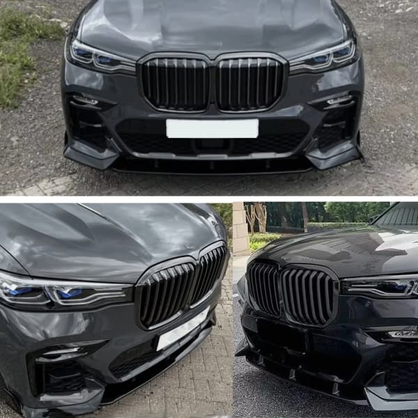 Front Bumper Spoiler, ABS Plast, Nem Installation,glans sort