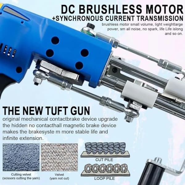 Tuftingpistol, Justerbar hastighet, Säkerhetsfunktioner,DT005155-Set5EU