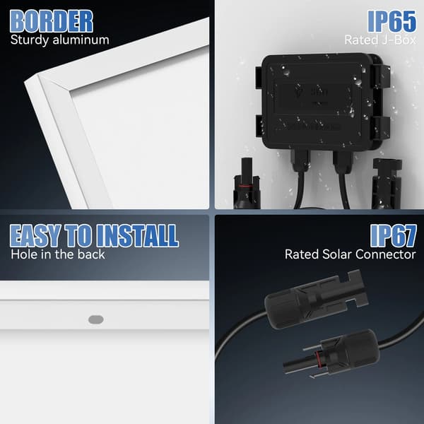 Solpanel, Monokristallint Material, Off-Grid Kompatibilitet,100W x 1