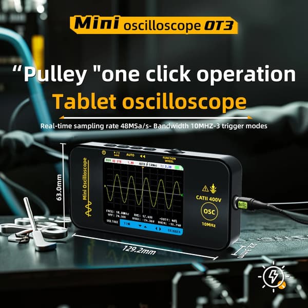 Digitalt oscilloskop, 10MHz bandbredd, 48MSa/s samplingsfrekvens,OT3