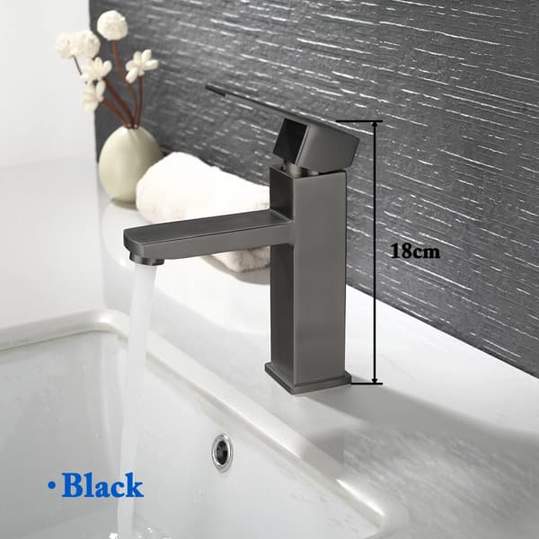Basin Mixer Vandhane, Dækmonteret, Holdbart Rustfrit Stål,DMFB-sort, Rustfrit stål-a