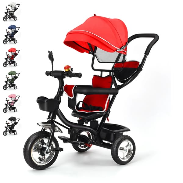 Barntrike, justerbart handtag, säkerhetsfunktioner,Röd