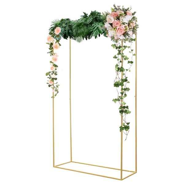 Bröllopsblomsterställ, 2,8 m rektangulär ram, stålmaterial, golvmontering, bärförmåga 10 kg, modern stil
