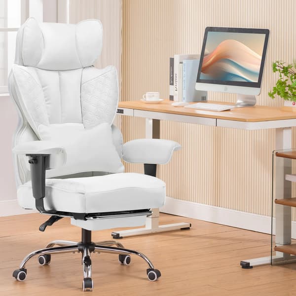 Spelstol, Ergonomisk Design, Justerbara Armstöd,Vit