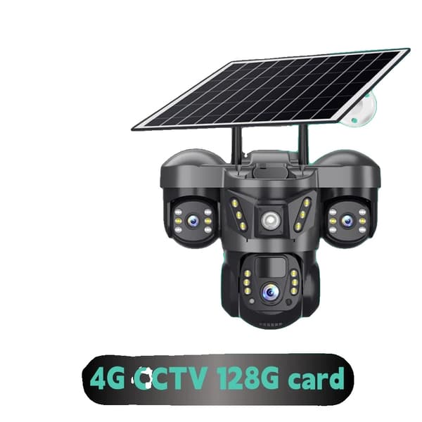 IP-kamera, 360° täckning, smart rörelsedetektering,4G CCTV 128G Kort
