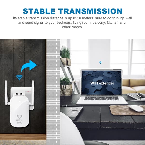 Wi-Fi-repeater, dualbandstäckning, 1200 Mbps prestanda,EU-kontakt