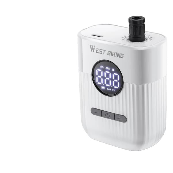 Elcykelpump, Digital Skärm, 150 PSI Prestanda,VIT