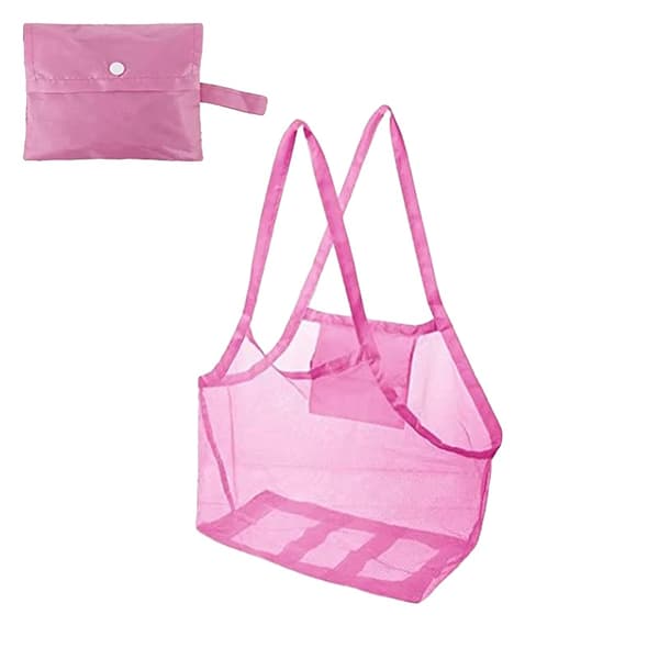 Strandväska, Nätdesign, Miljövänlig Förvaring,Rosa