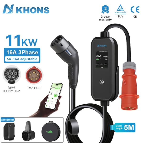 EV-laddare, 11 kW effekt, smart appkontroll,11KW
