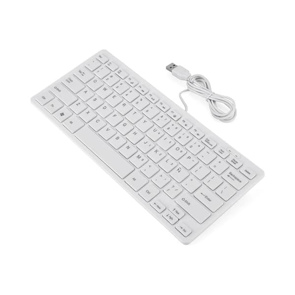 Tangentbord, USB-anslutning, Tyst drift,VIT