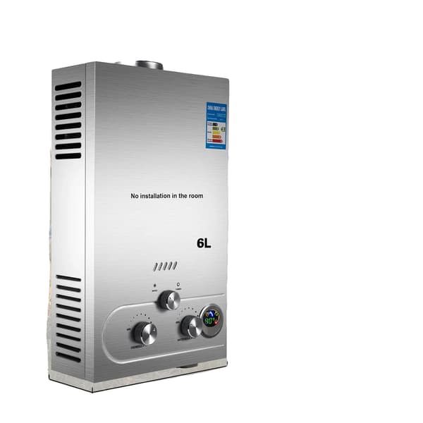 Vattenvärmare, LPG-kompatibel, väggmonterad design,6L Silver A