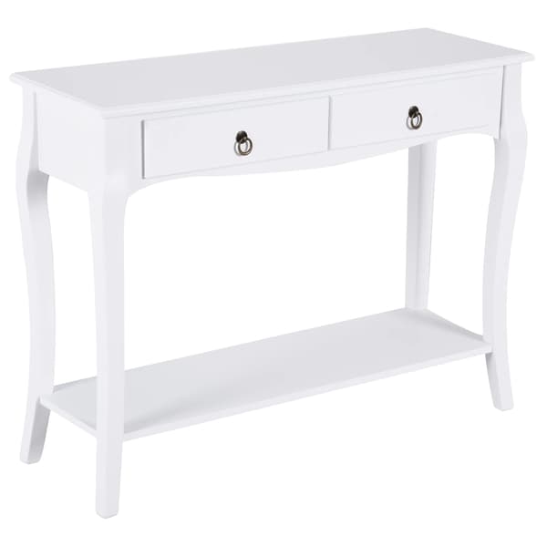 Konsolbord, Elegant Design, Funktionel Opbevaring,Hvid
