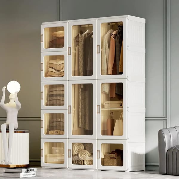 Garderob, Snabb Installation, Mångsidig Förvaringslösning, Beige