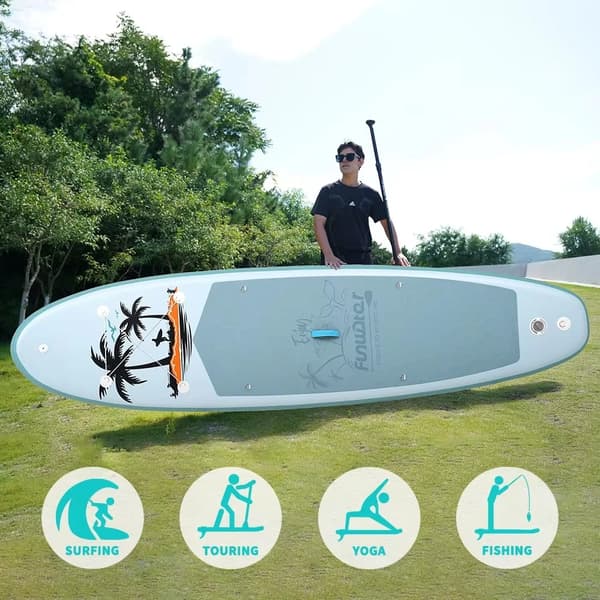 Oppustelig Stand-Up Paddleboard, Holdbart Materiale, Alsidig Brug,335*84*15cm