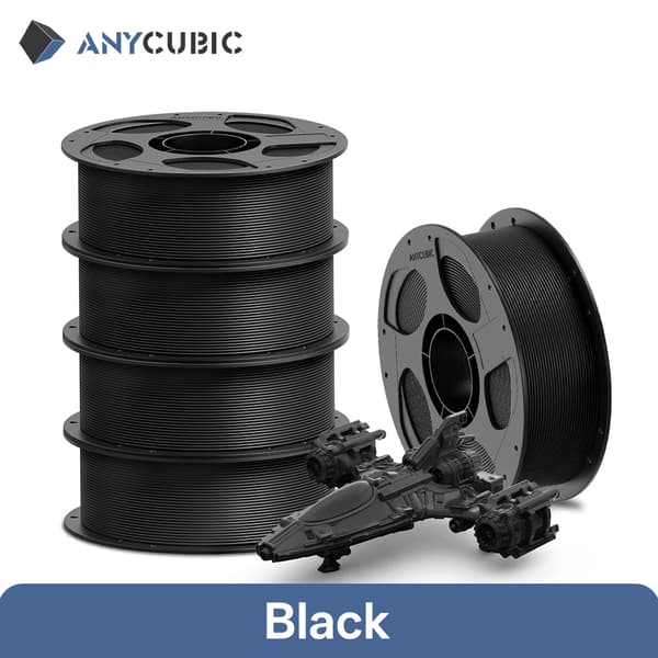 3D Printfilament, PETG Material, Stødresistent,5kg sort