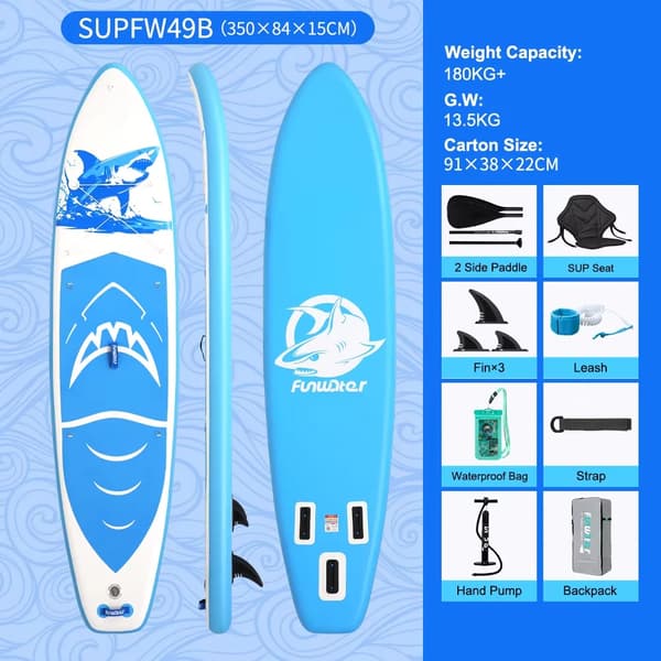 Oppustelig Stand Up Paddle Board, Holdbart PVC, Komplet Tilbehørssæt,SUPFW49B
