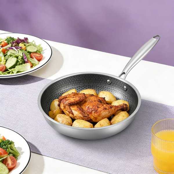 Stegepande, Non-stick, Rustfrit Stål,Sølv