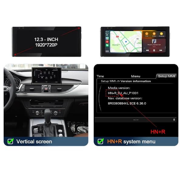 Multimedia-näyttö, langaton CarPlay, Android Auto,A6 A7 HN+R/ HN 13-16