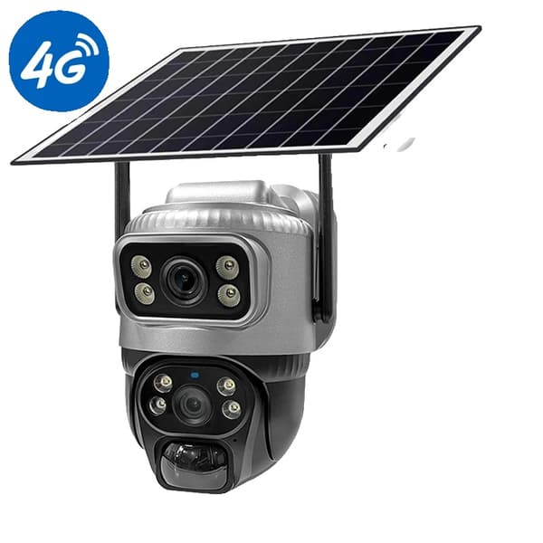 Solkamera, Dobbeltlinse, 4G-forbindelse,4G Cam Tilføj 64GB