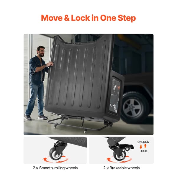 Hardtop Opbevaringsvogn, Holdbart Stål, Nem Mobilitet,1 stk