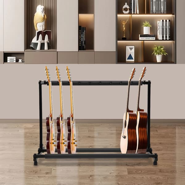 Gitarrställ, rymmer 9 gitarrer, fristående design,svart