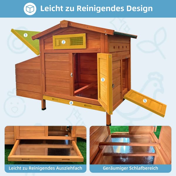 Hønsehus, Hævet Design, Prædatorbeskyttelse,W3313P455842