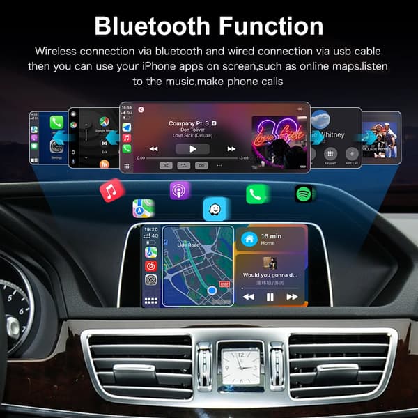 Trådlös CarPlay Android Auto, Stöd för Backkamera, Plug-and-Play Installation,NTG4.5 Becker