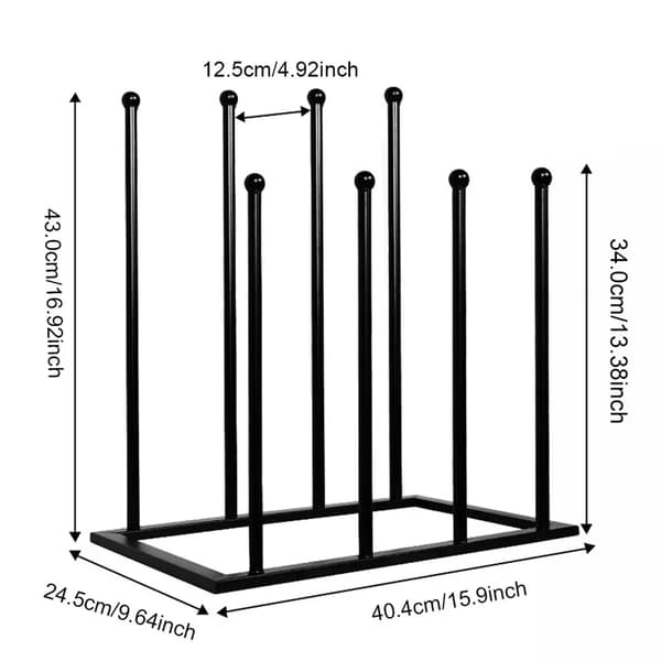 Støvleholder, Metal Konstruktion, Pladsbesparende Design,sort farve