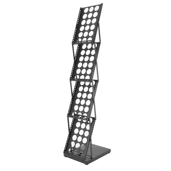 Foldbar Bogreol, Bærbar Design, Multi-Niveau Display,sort